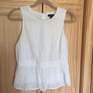 J Crew Eyelet Peplum Top